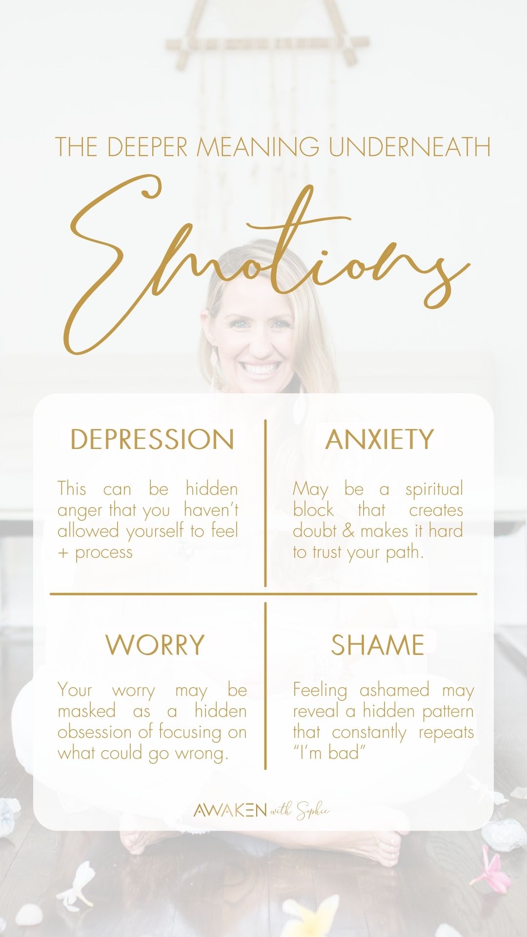 4 examples of some common emotions and the deeper information that lies underneath them with Sophie Frabotta